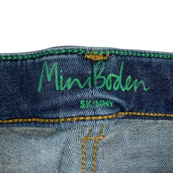 Mini Boden Jeans Skinny Stretchy Adjustable Waist Blue Girls 14 - Picture 4 of 9